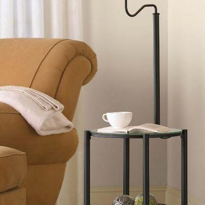 Mainstays Transitional Glass End Table, Matte Black - Scratches