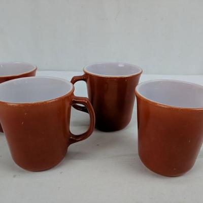 Orange Pyrex Cups, Set of 4