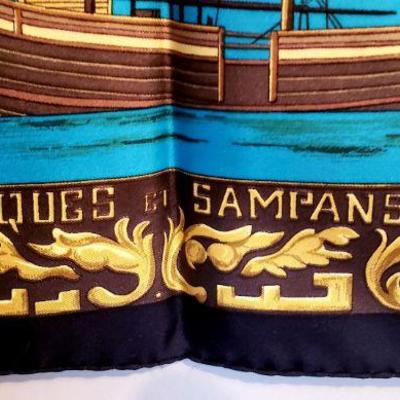  Hermes 1966 Rare 1st Edition Jonques et Sampans silk scarf signed