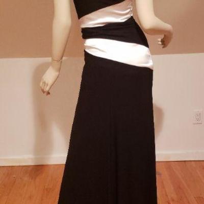 Mermaid Trumpet maxi dress color block wing