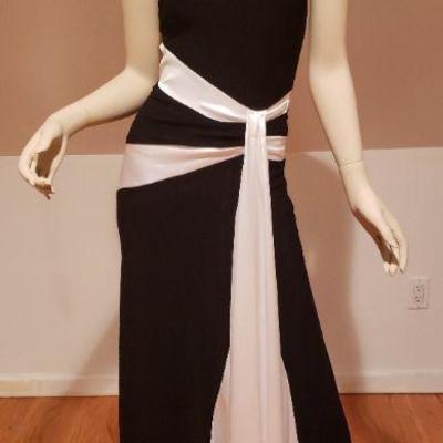 Mermaid Trumpet maxi dress color block wing