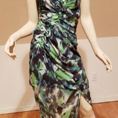 Diane von Furstenberg silk Dragonfly maxi draped dress 