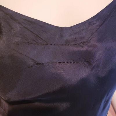 1930 slip dress satin de lis applique metal zip
