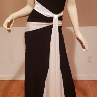 Mermaid Trumpet maxi dress color block wing