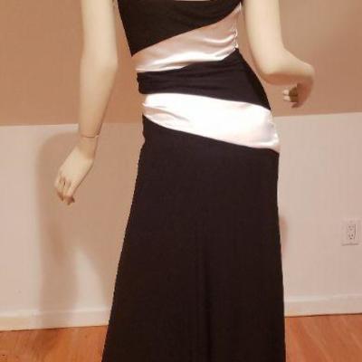 Mermaid Trumpet maxi dress color block wing