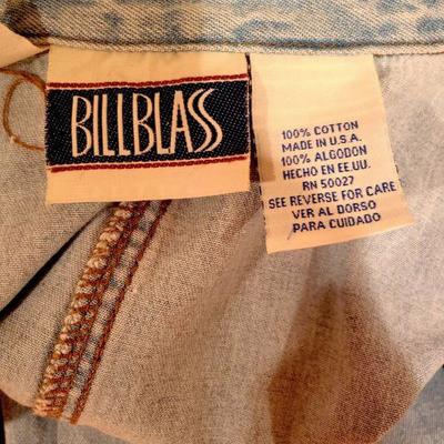 Vtg Bill Blass Chambray Denim Button front dress