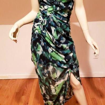 Diane von Furstenberg silk Dragonfly maxi draped dress 