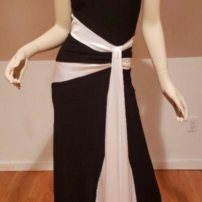 Mermaid Trumpet maxi dress color block wing