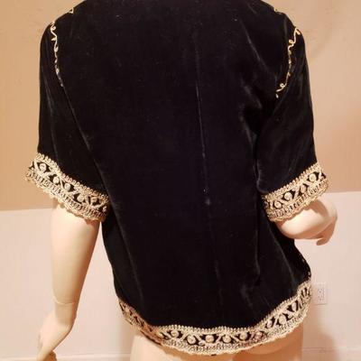 1920 silk velour gold hand embroidered ethnic jacket