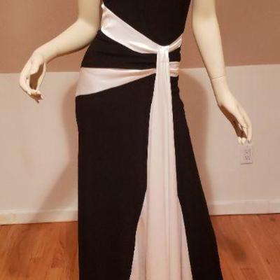 Mermaid Trumpet maxi dress color block wing