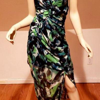 Diane von Furstenberg silk Dragonfly maxi draped dress 