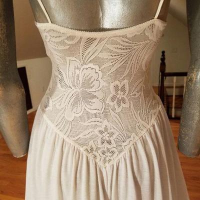  Vtg Lace cotton Bralette full slip Dress 