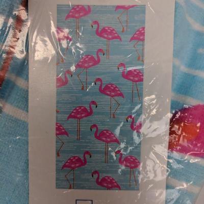 Mainstays Beach Towel, Flamingo Print, 34