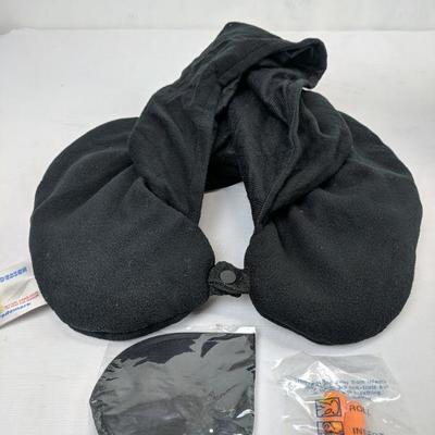 Black Pillow with Earplugs For Traveling - New