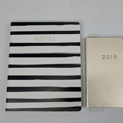Striped Notebook, Gold 18- Month Planner - New