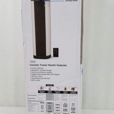 Ceramic Tower Heater, Mainstays, Vertical or Horizontal, Open Box/Tested - New