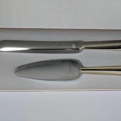 Reed & Barton Luxe Collection Cake Knife and Server, Gold - New, Scratched