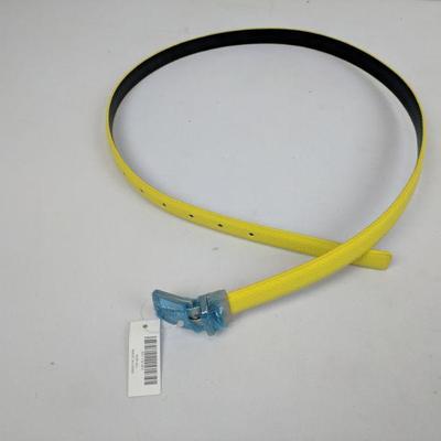 Yellow Faux Leather Belt, 43