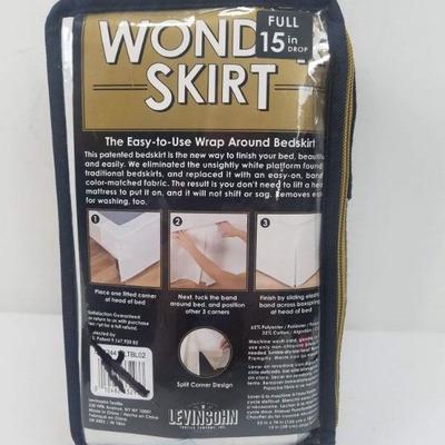 Wonder Skirt Easy to Use Wrap Around Bed Skirt, Full Size, Light Blue - New