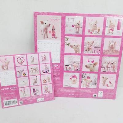 Two 16-Month 2019 Calendars In The Pink Pig Susan G Komen - New