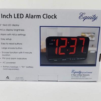3 Inch LED Alarm Clock by Equity - New