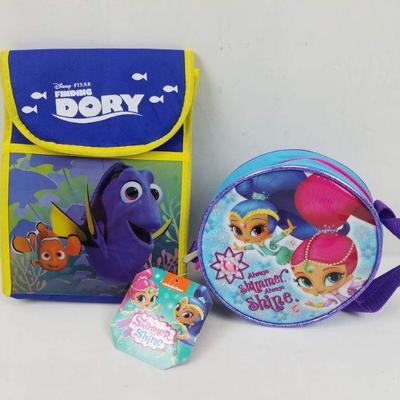Finding Dory Lunch Bag & Shimmer & Shine Zippered Pouch - New