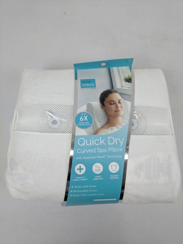 Airia Luxury Quick Dry Curved Spa Pillow New