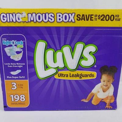 Luvs Ultra Leakguards Size 3, 198 Diapers - New