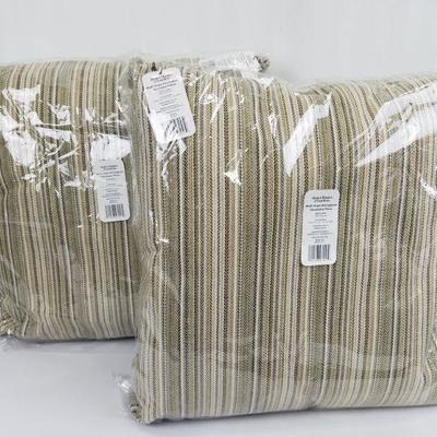 2 Large Decorative Pillows: BH&G Multi Stripe Herringbone Pillows 24