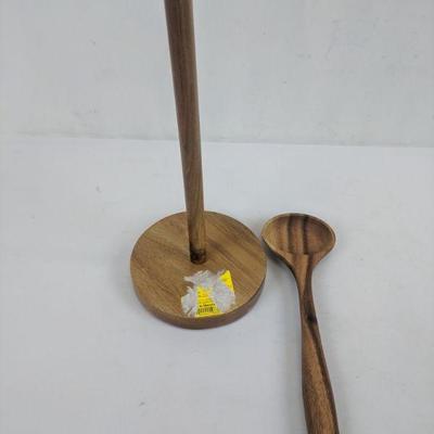 Wooden Paper Towel Holder, Wooden Spoon (Large) - New