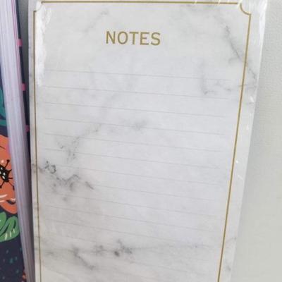 2019 Agenda (Blue Floral) & Marble Look Magnetic Note Pad - New