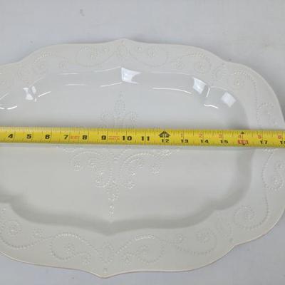 Lenox French Perle Large White Platter, 18.5