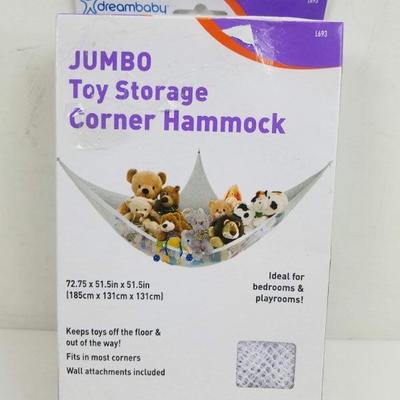Jumbo Toy Storage Corner Hammock. White - New