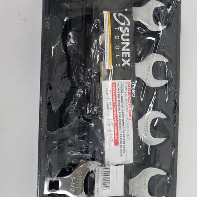 Sunex Tools 5 piece Wrench Set. (7 pc, Missing 1 1/2 & 1 3/8) Open Package - New