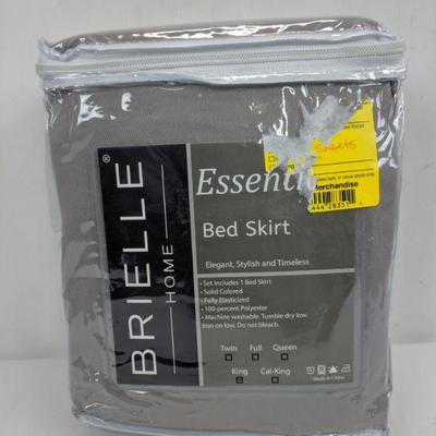 Brielle Home Bed Skirt, Gray, King - New