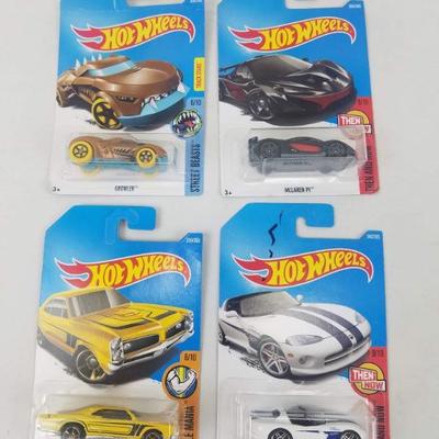 4 Hot Wheels Cars: Street Beats, Muscle Mania, & Then and Now - New