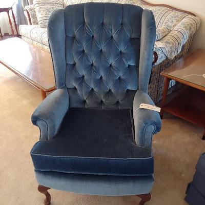 Blue Wingback Chair