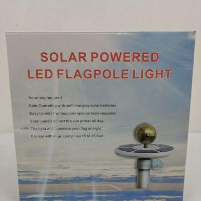 Solar Powered LED Flagpole Light - New