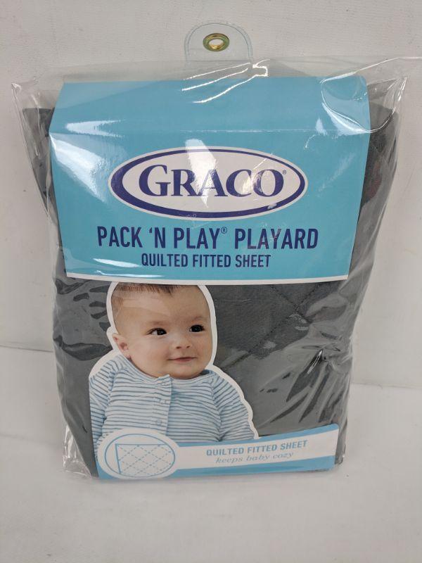Graco Pack 'N Play Playard Quilted Fitted Sheet, Gray New
