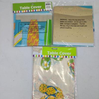 3 Plastic Table Covers - New