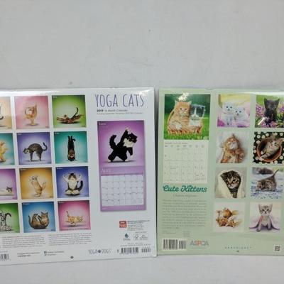 Yoga Cats, Cute Kittens Calendars 16-Month 2019 - New