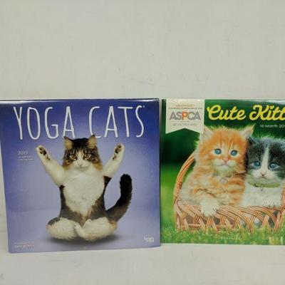 Yoga Cats, Cute Kittens Calendars 16-Month 2019 - New