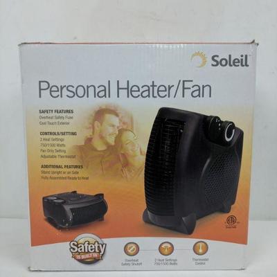 Soleil Personal Heater/Fan - New