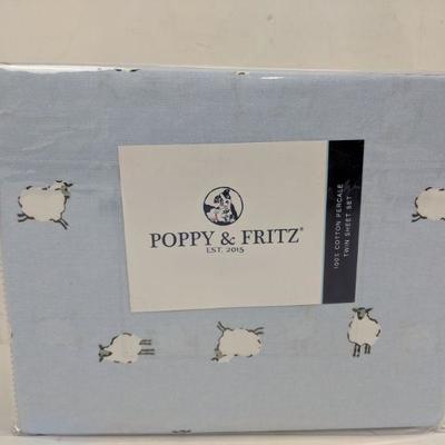 Poppy & Fritz Cotton Twin Sheet Set - New