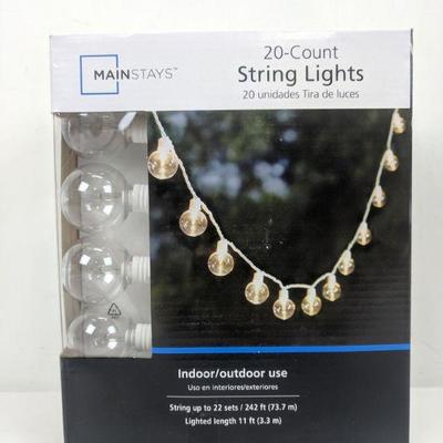 Mainstays 20-Count String Lights Indoor/Outdoor - New