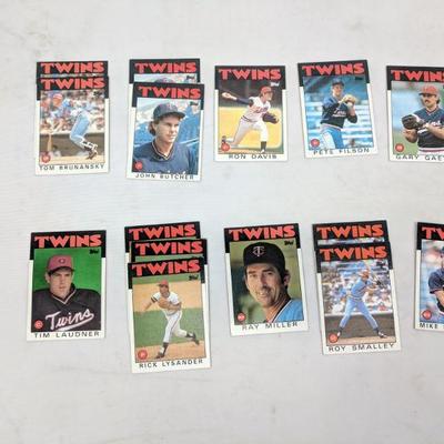 1986 TOPPS Twins Players, 15 Cards
