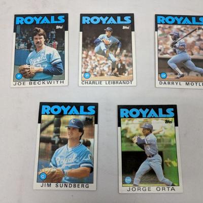1986 TOPPS Royals Players, 5 Cards
