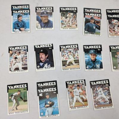 1986 TOPPS Yankees Players, 18 Cards