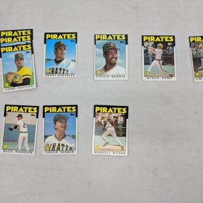 1986 TOPPS Pirates Players, 10 Cards