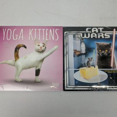 Yoga Kittens & Cat Wars 2019 16- Month Calendar - New